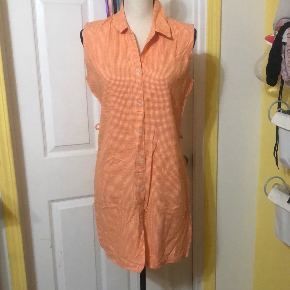 💚❗️MAKE AN OFFER❗️Vintage button up gingham dress 100% cotton